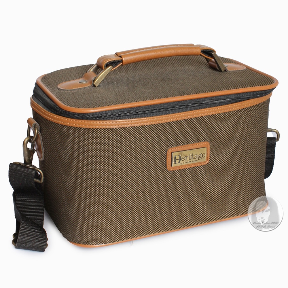 Etienne Aigner Train Case Heritage Travel Bag Cosmetics Case with Strap Vintage